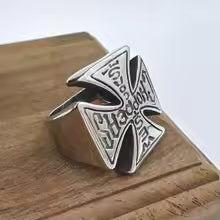 Men’s Cross Cocktail Ring – Modern Punk Statement